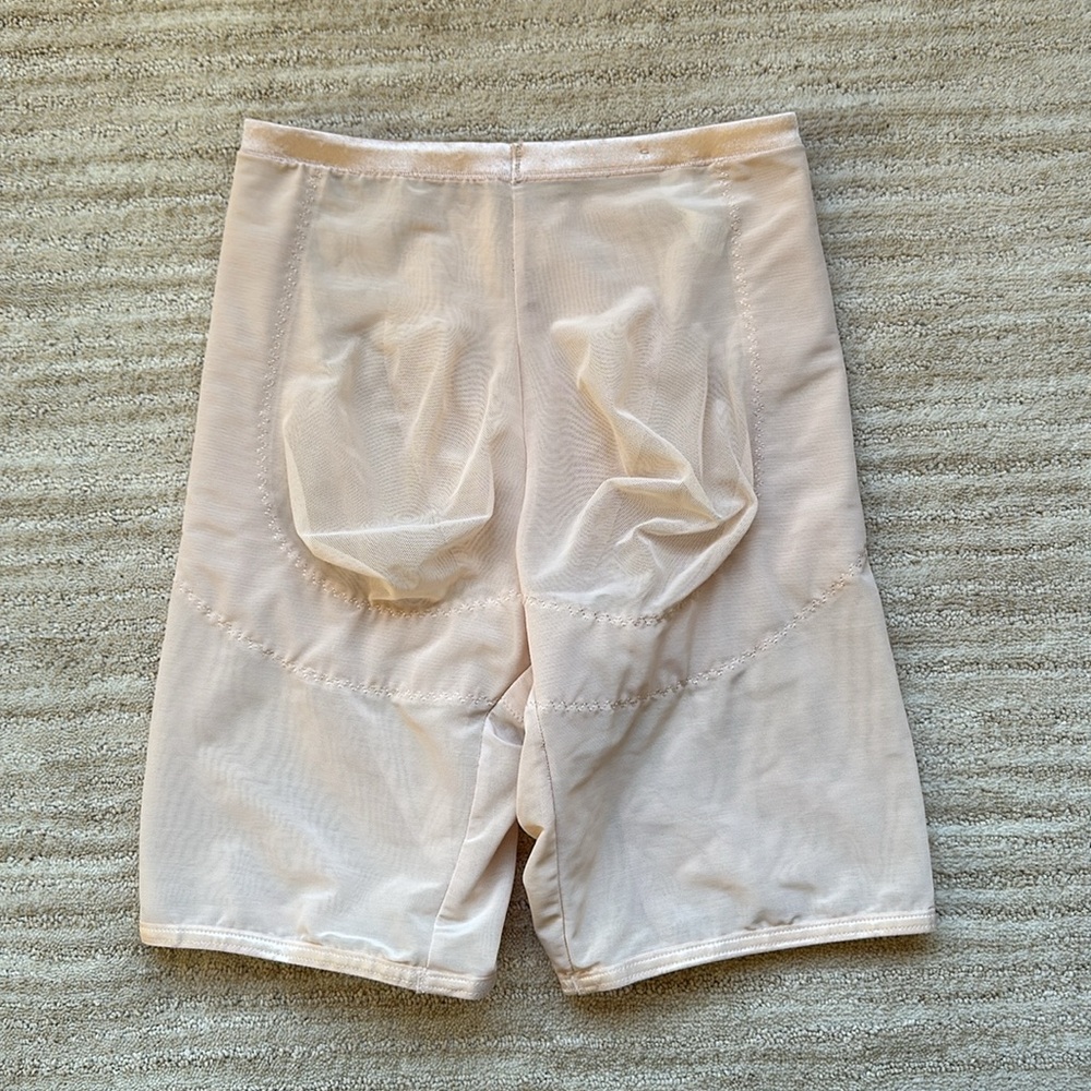 Flexees High Waist Firm Control Shapewear Booty Lifter Thigh Slimmer Nude Medium - Picture 3 of 15